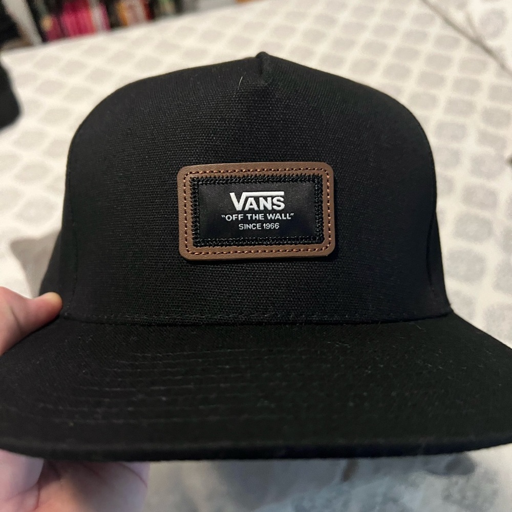 Vans Black Hat with Brown Patch
